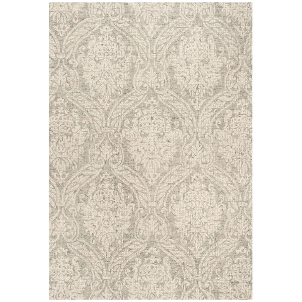 Safavieh 4 x 6 ft. Abstract Contemporary Premium Wool Small Rectangular Area Rug Grey & Ivory ABT204A-4 - main